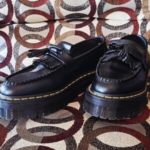 Dr. Martens Black Tassel Platform Loafers